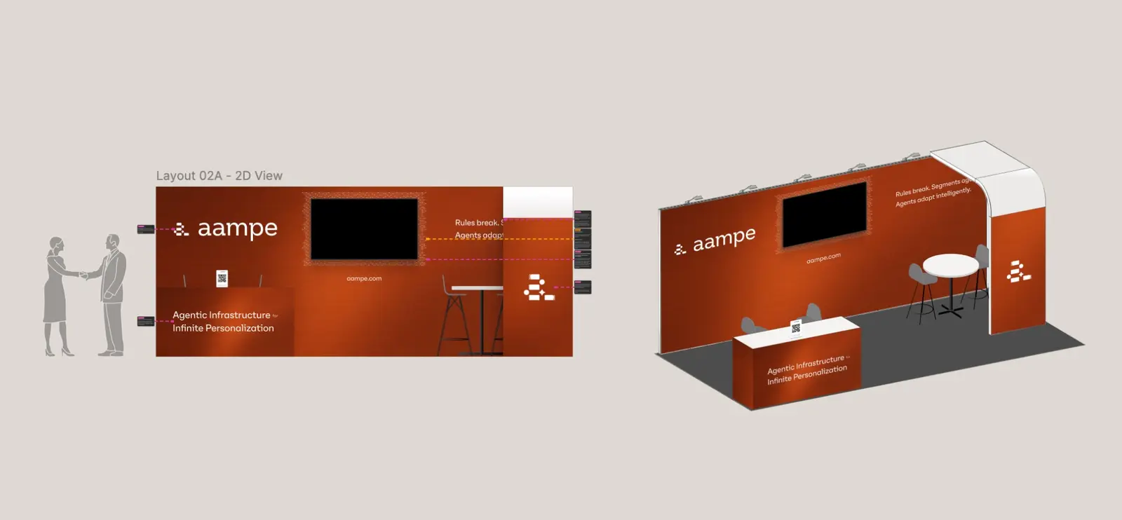 Aampe event booth layout in the new brand