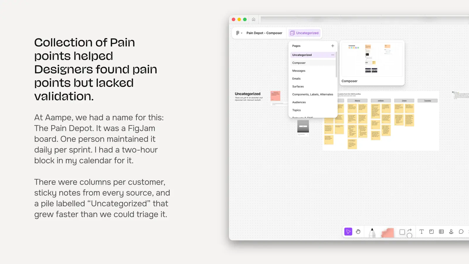 The Pain Depot FigJam board