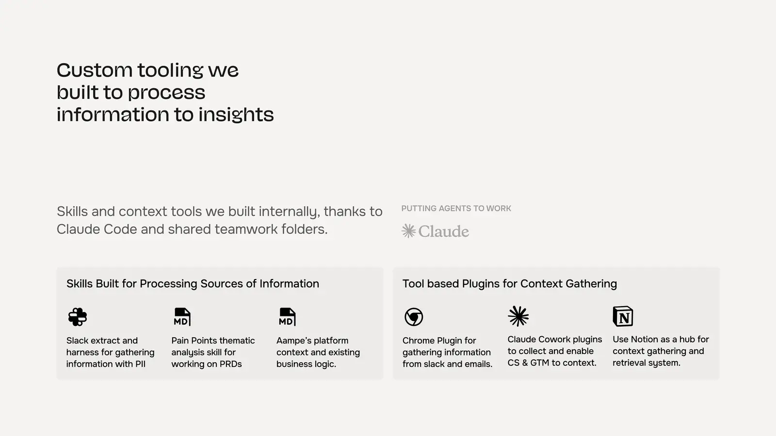Custom skills and plugins for context gathering